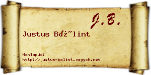 Justus Bálint névjegykártya