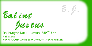 balint justus business card